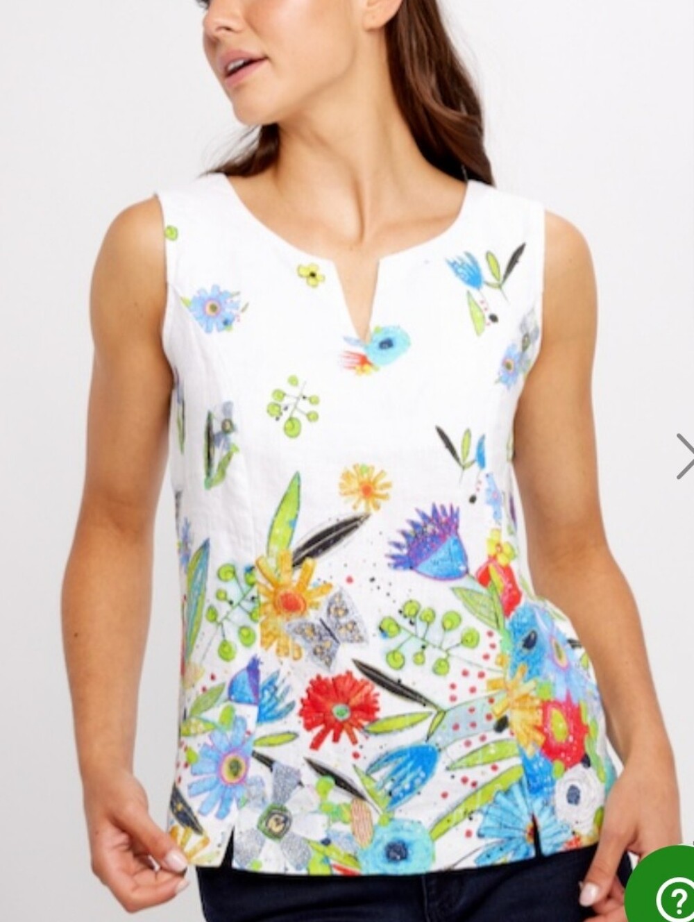SIMPLY ART BY DOLCEZZA LINEN FLORAL TANK TOP